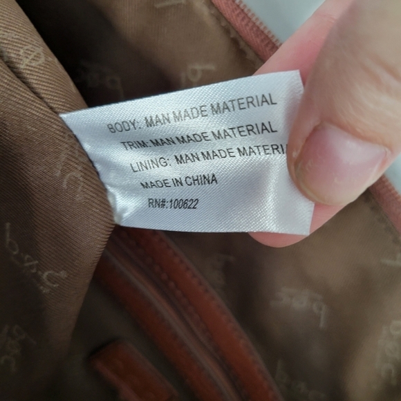 B.O.C Born Concepts Tote Bag Purse Faux Leather Tan Black Green Color Block - Picture 7 of 8